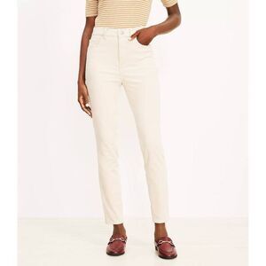 Loft Curvy Skinny Corduroy Cream Pants Size 6